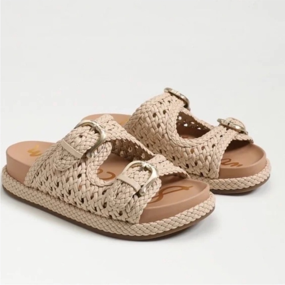 Sam Edelman Reid Woven Double Buckle Platform Sandals